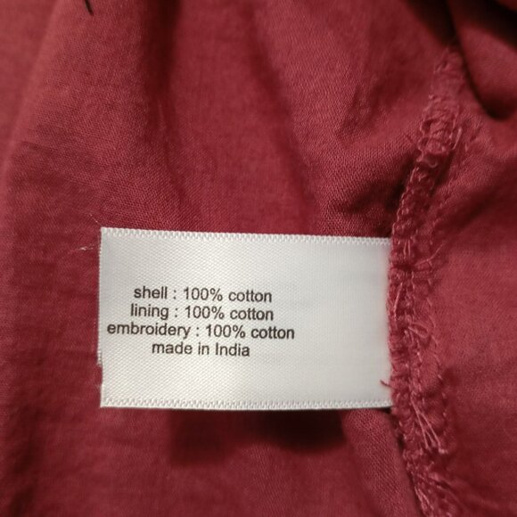 Lane Bryant Womens Plus Sz 22/24 Burgundy Eyelet Off-Shoulder Blouse 100% Cotton - Picture 5 of 11